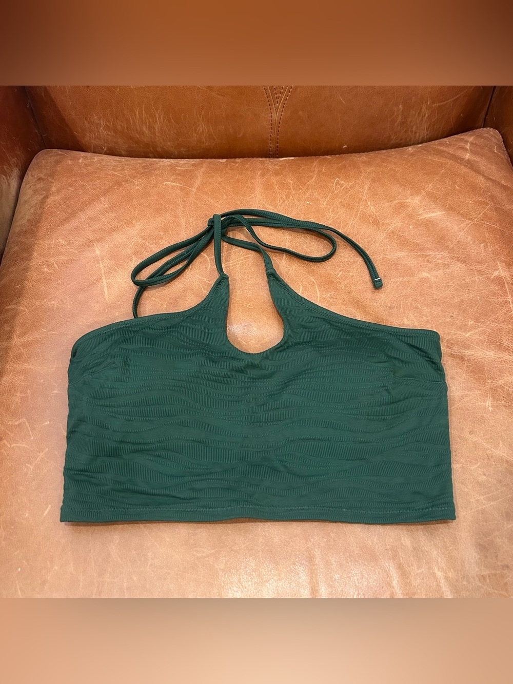 Aerie Dark Green Halter Swim Top